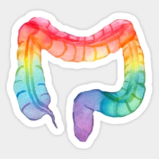 Rainbow Watercolor Colon (dark) Sticker